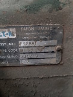 Cambio usato EATON Nf9288i type code rt95090 serial 501213